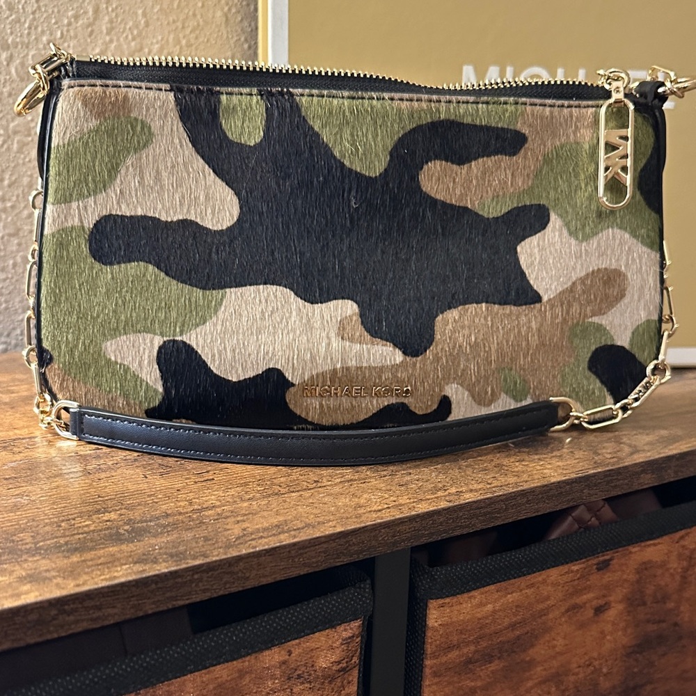 Michael Kors Camouflage Empire Medium Chain Pouchette